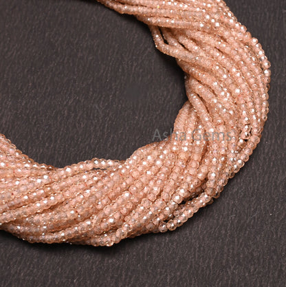 Beautiful Cubic Zircon Micro Cut Rondelle Faceted Beads 3mm AAA Quality Light Imperial Brown Zircon Faceted Gemstone Bead Jewelry Craft SALE