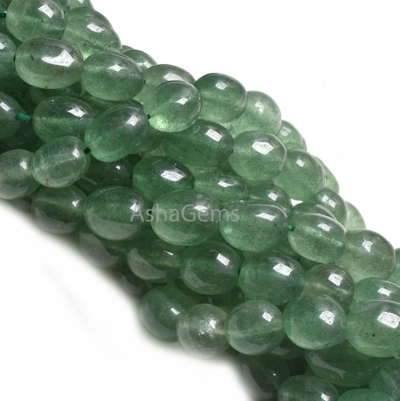 Beautiful Strawberry Quartz Smooth Puff Oval Beads, Natural Green Strawberry Plain Handmade Uneven Oval Gemstone Bead, Fine Strawberry Beads
