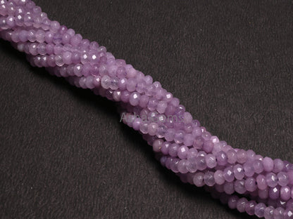 Fine Lavender Color Jade Quartz Faceted Rondelle Gemstone Beads,4.5 mm Light Purple Jade Machine Cut Beads, Jade Quartz Beads Jewelry Crafts