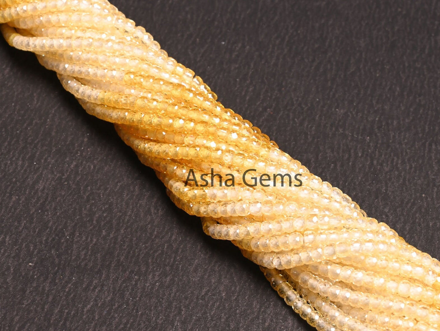 Beautiful Yellow Shaded Zircon Faceted Beads, Cubic Zircon beads,3mm Zircon Micro Machine Cut Rondelle Gemstone Beads Jewelry Craft Necklace
