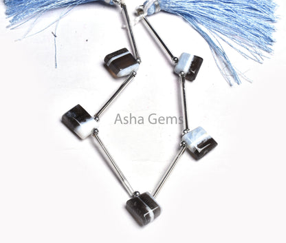 Beautiful Boulder Opal Fancy Square Handmade Beads, Blue Boulder Opal Uneven Square Side Drill Gemstone Blue Opal Beads Jewelry Making Craft