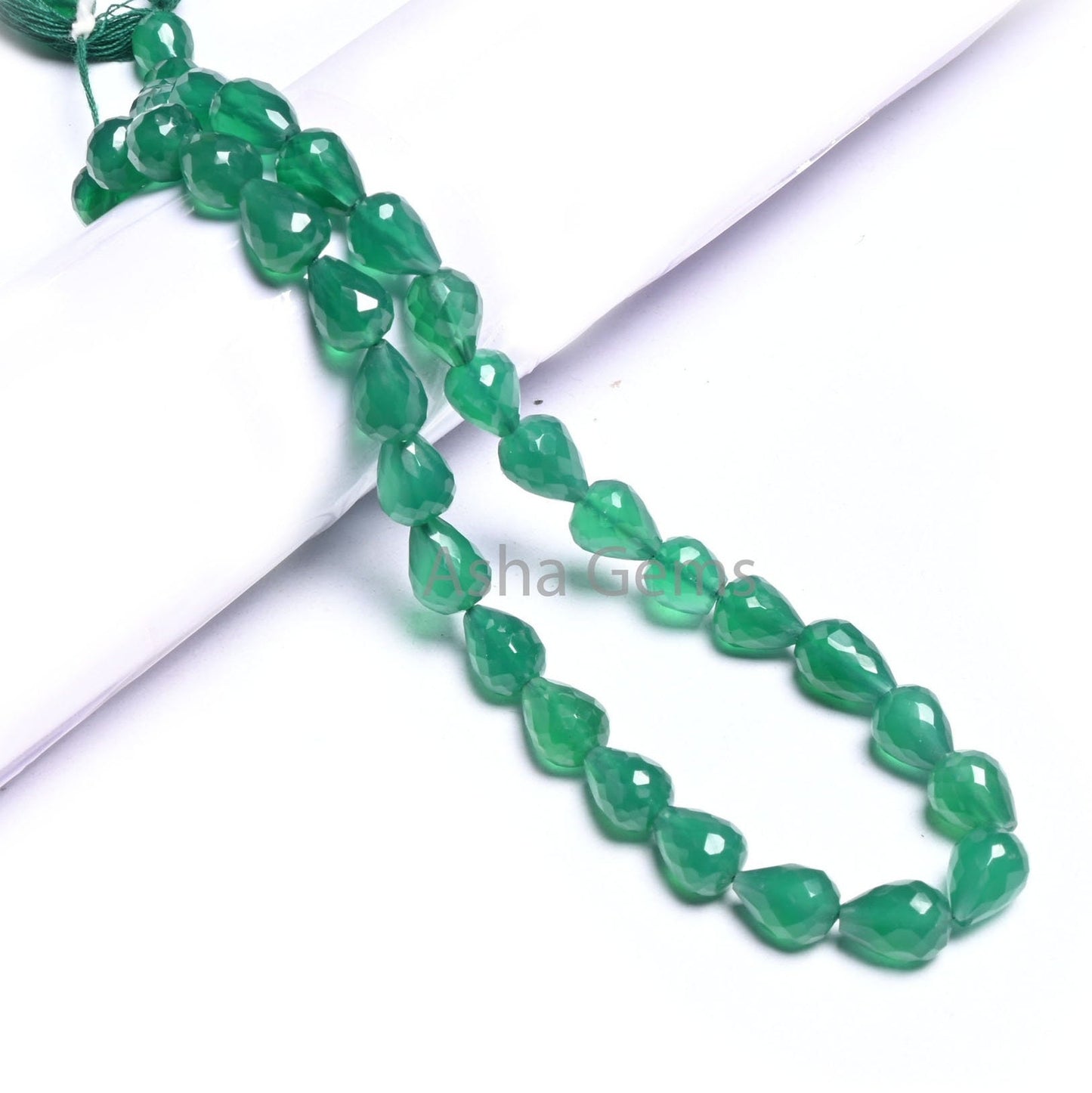 Beautiful Green Onyx Faceted Drops Shape Beads,7-10mm Green Onyx T Drill Drop Beads,AAA Onyx Faceted Teardrop Bead Jewelry Making Craft SALE