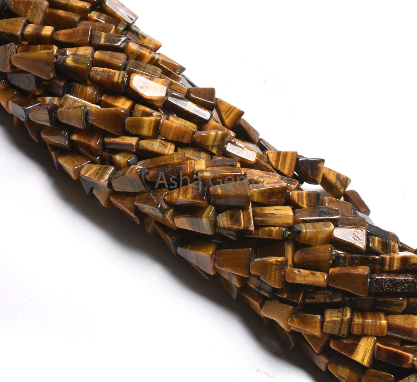 Natural Tiger Eye Smooth Triangle Shape Handmade Gemstone Beads, Shaded Brown Tiger Eye Fancy Trillion Straight Drill Beads Jewelry Makings