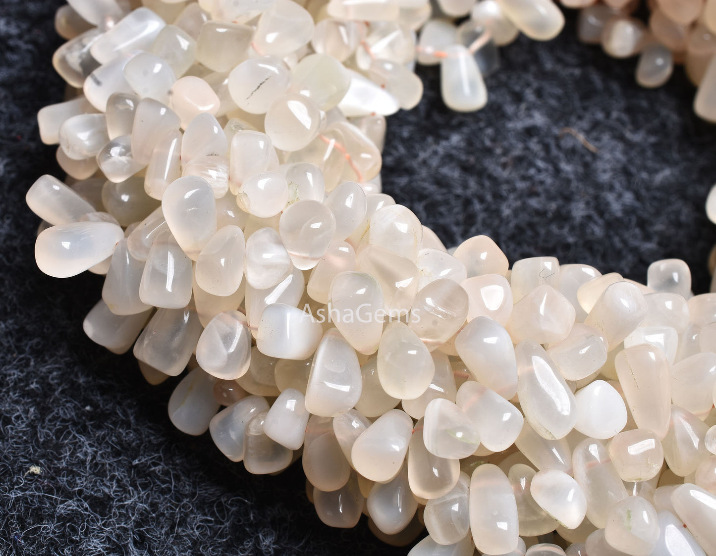 Natural White Moonstone Smooth Uneven Drops Shape Gemstone Beads, Milky White Moonstone Side Drill Drops Handmade Bead, Moonstone Teardrops