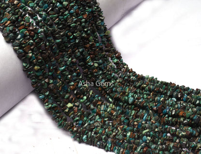 Natural Chrysocolla Uncut Chips Gemstone Beads.34"Strand Fine Quality blue Chrysocolla Raw Rough Smooth Bead Jewelry Making SALE Chrysocolla
