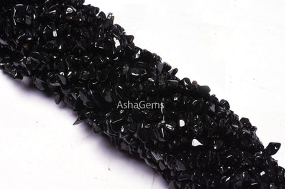 34" Strand Natural Black Onyx Uncut Chips Gemstone Beads Semi Precious Raw Rough Smooth Nugget Bead,AAA Black Onyx Bead Jewelry Making Craft