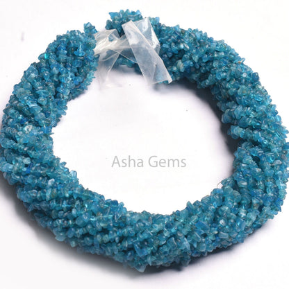 Neon Blue Apatite Uncut Chip Beads,34"Strand Natural Apatite beads, Neon Apatite Smooth Raw Rough Tiny Uneven Gemstone Beads Jewelry Makings