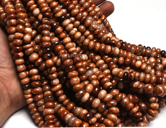 Beautiful Shaded Brown Opal Smooth Rondelle Shape Beads, Chocolate color Opal Handmade Plain Rondelle beads Gemstone Opal For Necklace Craft