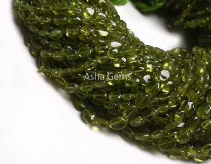 Natural Peridot Smooth Oval Gemstone Beads, Fine Green Peridot Plain Handmade Oval Beads Straight Drill Peridot Bead Jewelry Handicraft SALE