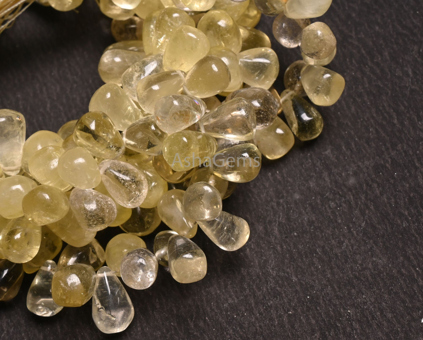 Natural Lemon quartz Smooth Drops Shape Beads, Yellow Lemon Plain Teardrop Side Drill Handmade Gemstone Lemon Quartz Bead Jewelry Craft SALE