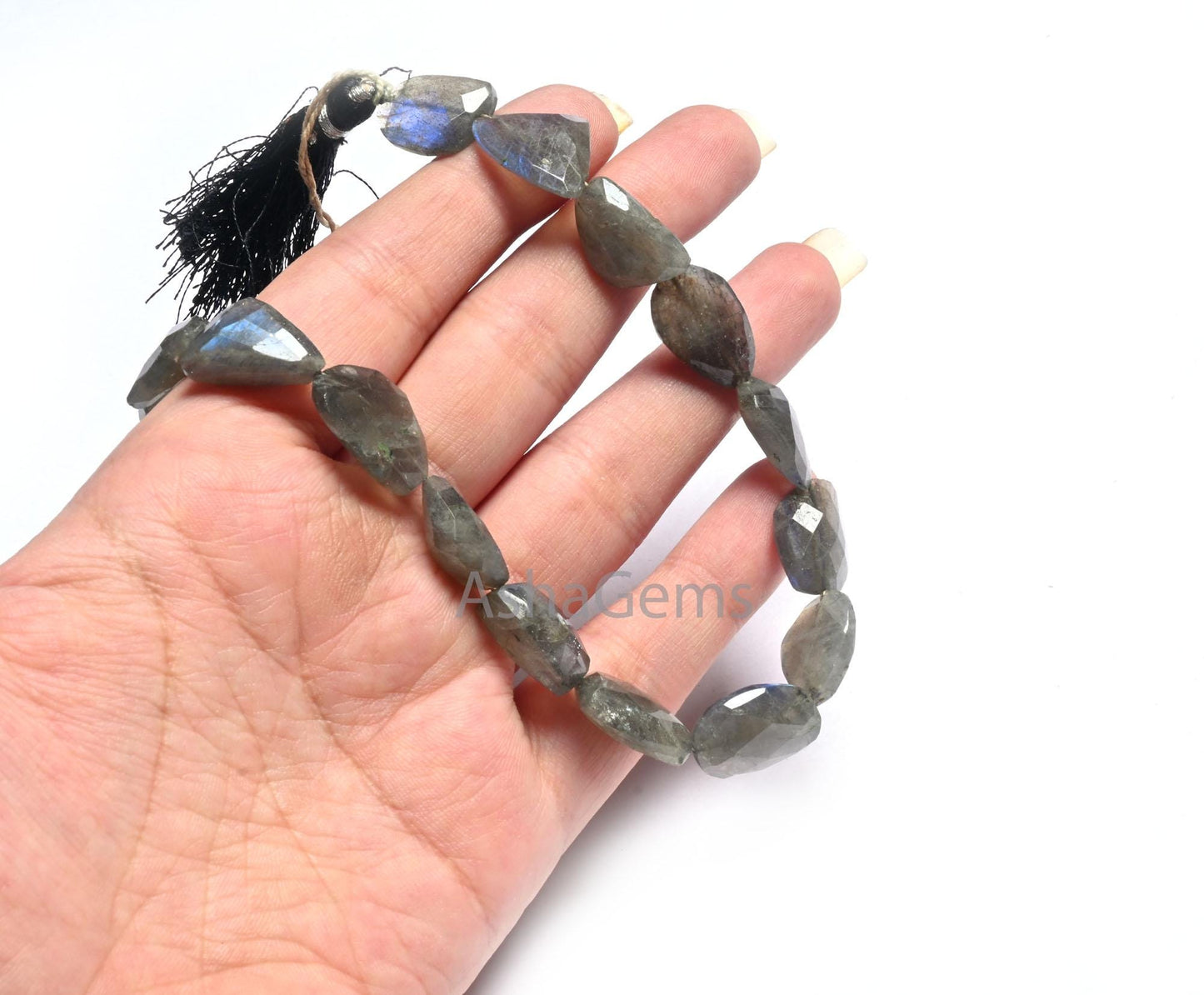 Beautiful Labradorite Nugget Shape Faceted Gemstone Beads,10" Natural Blue Fire Black Rainbow Uneven Tumble Handmade Bead Jewelry Craft SALE