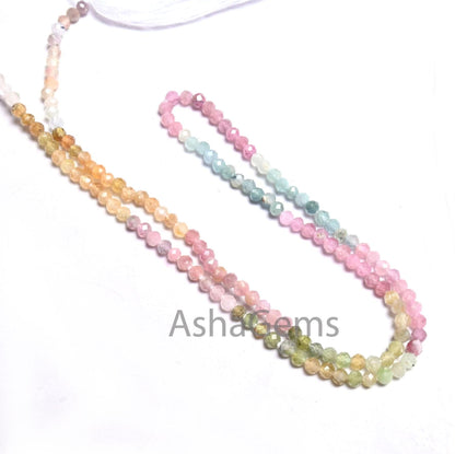 Beautiful Multi Tourmaline Micro Cut Gemstone Beads,2.25 mm Fine Tourmaline Faceted Rondelle Tiny Bead, natural Tourmaline Bead Jewelry SALE