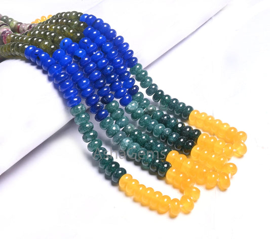 Beautiful Multi Color jade Quartz Smooth Rondelle Gemstone Loose Beads,8mm Rainbow Disco Color Quartz mix Shaded Colorful Beads Jewelry SALE (AG 12317)