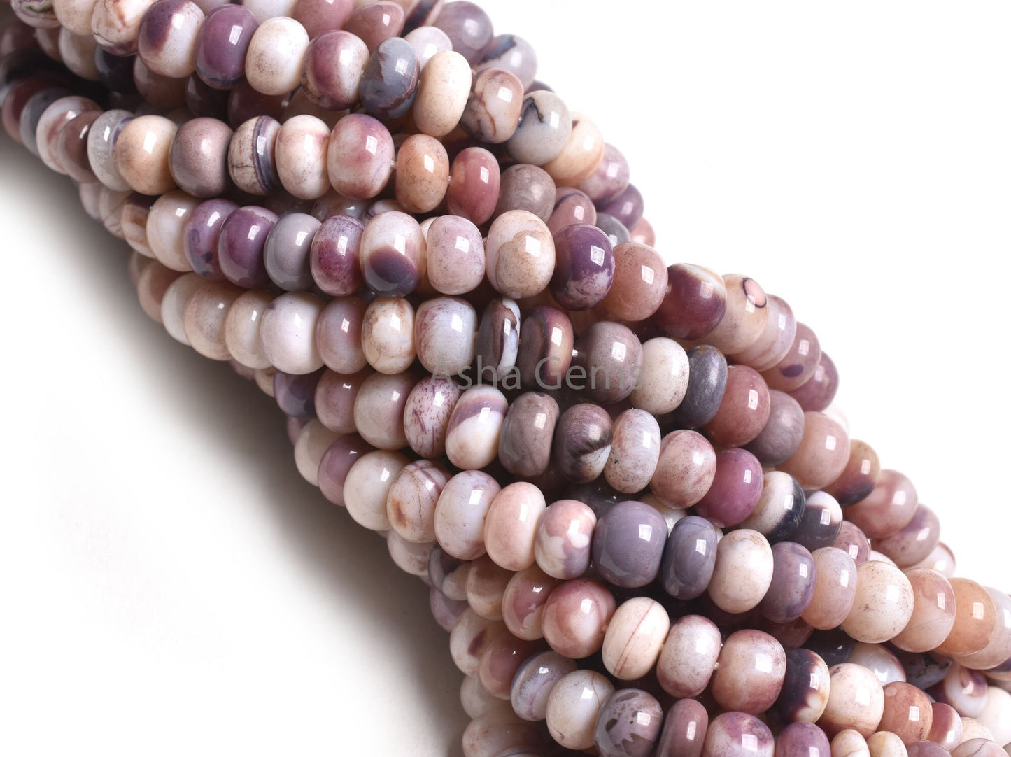 16 Inch Strand Purple Opal Smooth Rondelle Gemstone Beads,7-8 mm Plum Purple Opal Plain Handmade Beads, Opal Beads Jewelry Making Craft SALE
