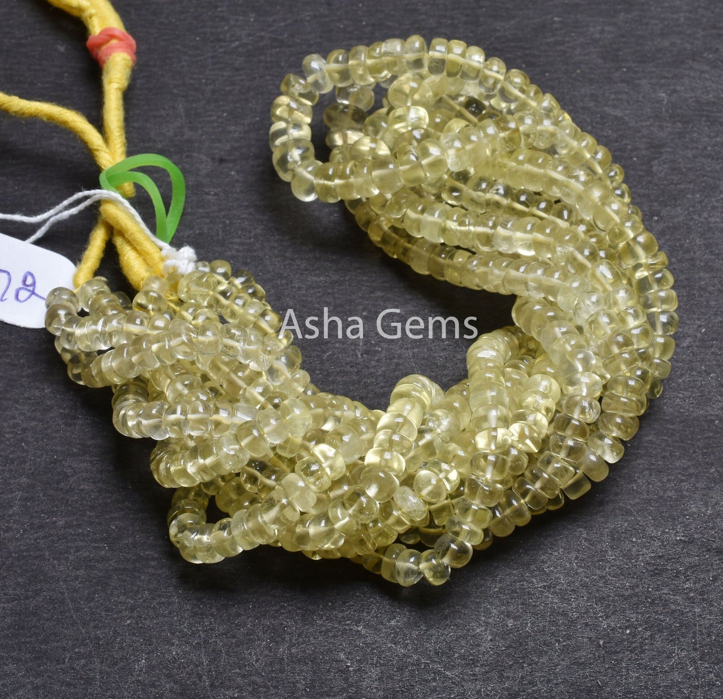 Fine Lemon Quartz Smooth Rondelle Shape Gemstone Beads,18"Strand Natural Lemon Plain Handmade Gemstone Beads Natural Lemon Bead Jewelry SALE
