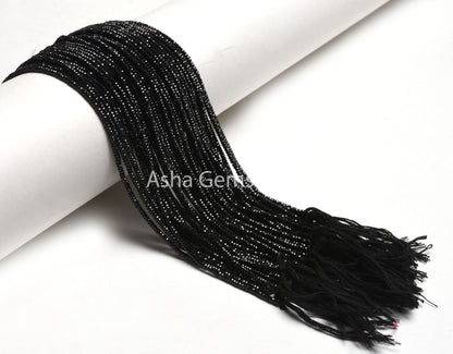 AAA+ Quality Black Spinal Micro faceted Machine Cut Flat Rondelle Beads,2.2x1.1 mm Natural Black Spinel Diamond Cut Beads, Spinel Beads SALE