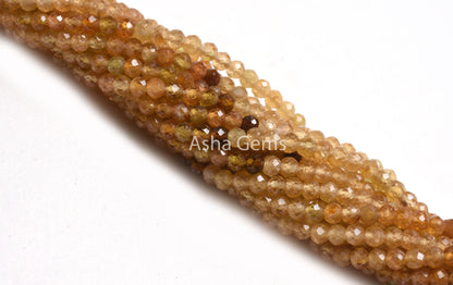 AAA Natural Yellow Tourmaline Faceted Micro Cut Beads,2.5mm Rare Shaded Yellow Tourmaline Machine Cut Rondelle Gemstone Bead Tourmaline SALE