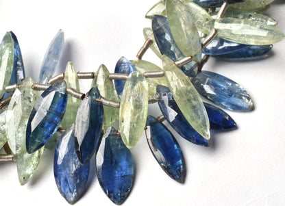 Beautiful Kyanite Faceted Marquise Shape Beads,8" Strand Shaded Green Blue Kyanite Marquise Beads, Natural Marquise Fancy Gemstone Bead SALE