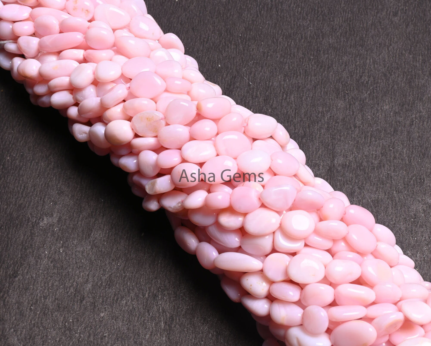 AAA Quality Pink Opal Smooth Nugget Shape Beads,13" Strand Pink Opal uneven Tumble Handmade Opal Gemstone Loose Beas Jewelry Making Crafts (AG 22290)