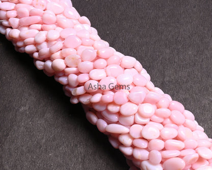 AAA Quality Pink Opal Smooth Nugget Shape Beads,13" Strand Pink Opal uneven Tumble Handmade Opal Gemstone Loose Beas Jewelry Making Crafts (AG 22290)