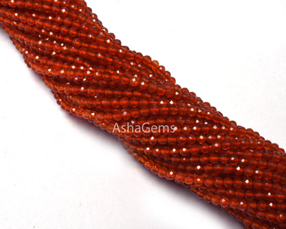 AAA Carnelian Faceted Gemstone Beads,2.4mm Natural dark Orange Carnelian Micro Cut Rondelle Beads,12.5" Strand Carnelian Beads Jewelry SALE