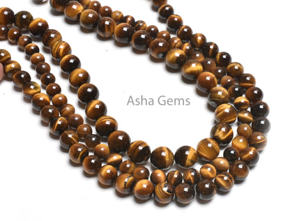15" Strand AAA Quality Tiger Eye Smooth Round Ball Gemstone Beads,8,10,12 mm Tiger Eye Plain Round,.8 mm Drill Hole Gemstone Loose Bead SALE