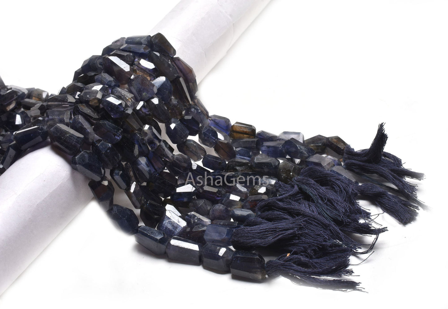 Natural Blue Iolite Faceted Nuggets Tumble Shape Gemstone Beads,14"Strand Iolite Beads, Fine Iolite Indian Handcut Tumble Bead Jewelry Craft