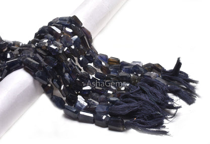 Natural Blue Iolite Faceted Nuggets Tumble Shape Gemstone Beads,14"Strand Iolite Beads, Fine Iolite Indian Handcut Tumble Bead Jewelry Craft