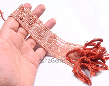 Beautiful Light Imperial Brown Zircon Micro Cut Rondelle Beads,13" AAA Quality Cubic Zircon Faceted Machine Cut Gemstone Beads Jewelry Craft