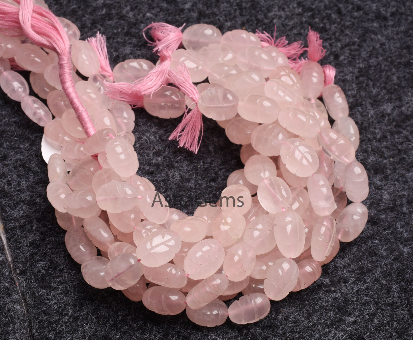 8" strand Natural Pink Rose Quartz Carved Oval Shape Gemstone Beads, Rose Quartz Fancy Carving Handmade Drill Bead For Jewelry Necklace SALE