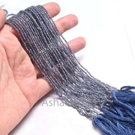 2mm Natural Iolite Tiny Rondelle Faceted Machine Cut Beads,12.5" Blue Iolite Micro Cut Gemstone Loose Iolite Bead Jewelry making Craft SALE