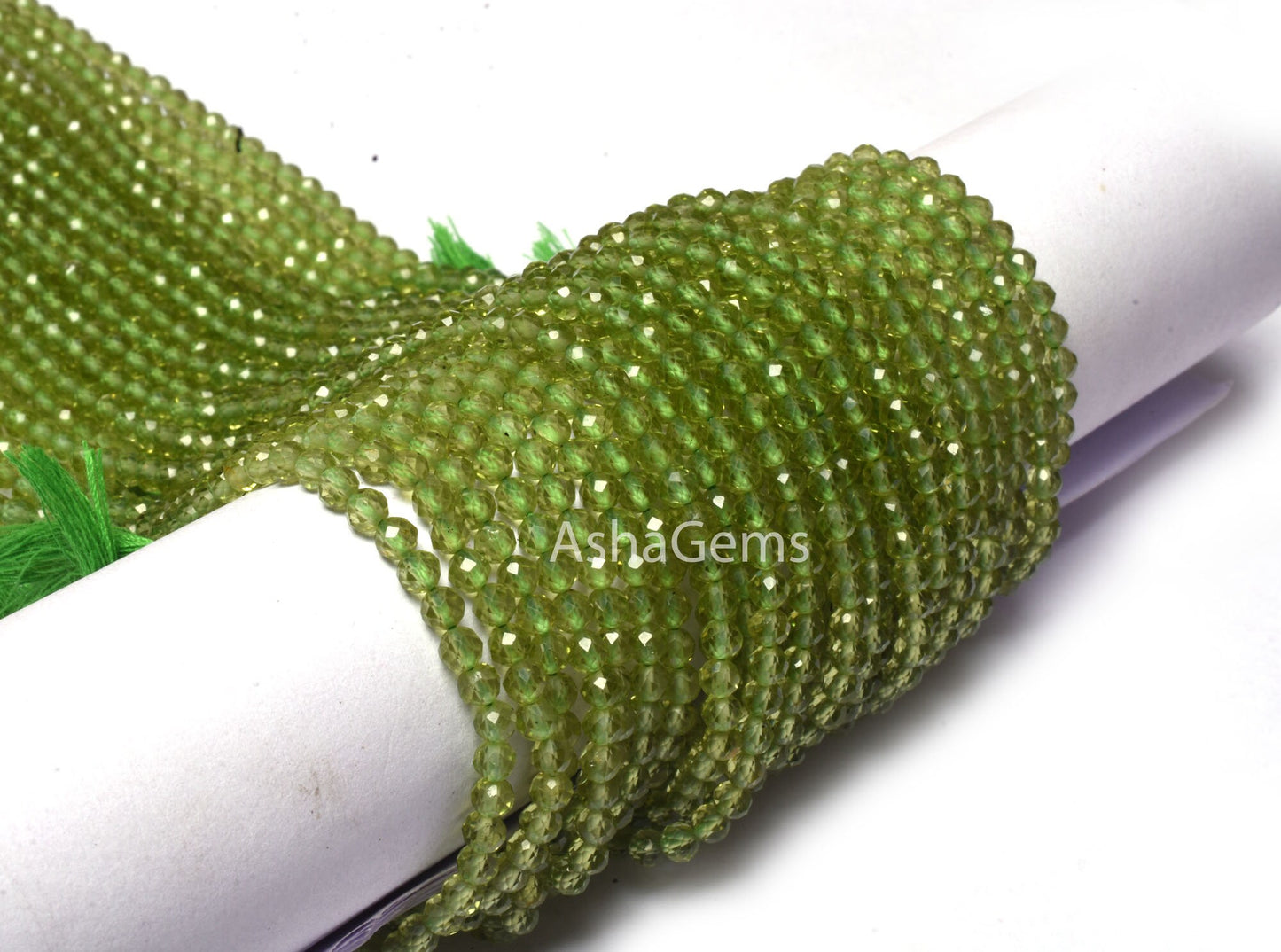 Beautiful Green  Peridot Faceted Round Beads,3.5 mm Natural Peridot Round Ball Gemstone Beads, Peridot beads Micro Faceted machine Cut Beads