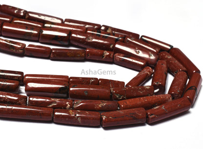 Natural Red Jasper Pipe Shape Gemstone Beads Beautiful Red Jasper Smooth Handmade Tube Shape Briolette Beads For Jewelry Making Crafts SALE