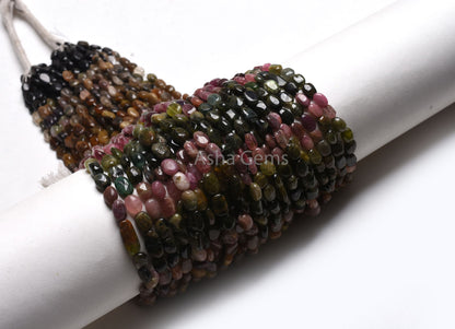 Beautiful Tourmaline Smooth Oval Beads,13" Natural Multi Color Tourmaline Plain Handmade Uneven Oval Straight Drill Gemstone Tourmaline Bead