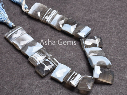 Blue Boulder Opal Fancy Chicklet Beads,11-18mm Boulder Opal faceted Rectangle Shape Gemstone Beads Boulder Blue Opal Bead Jewelry Craft SALE