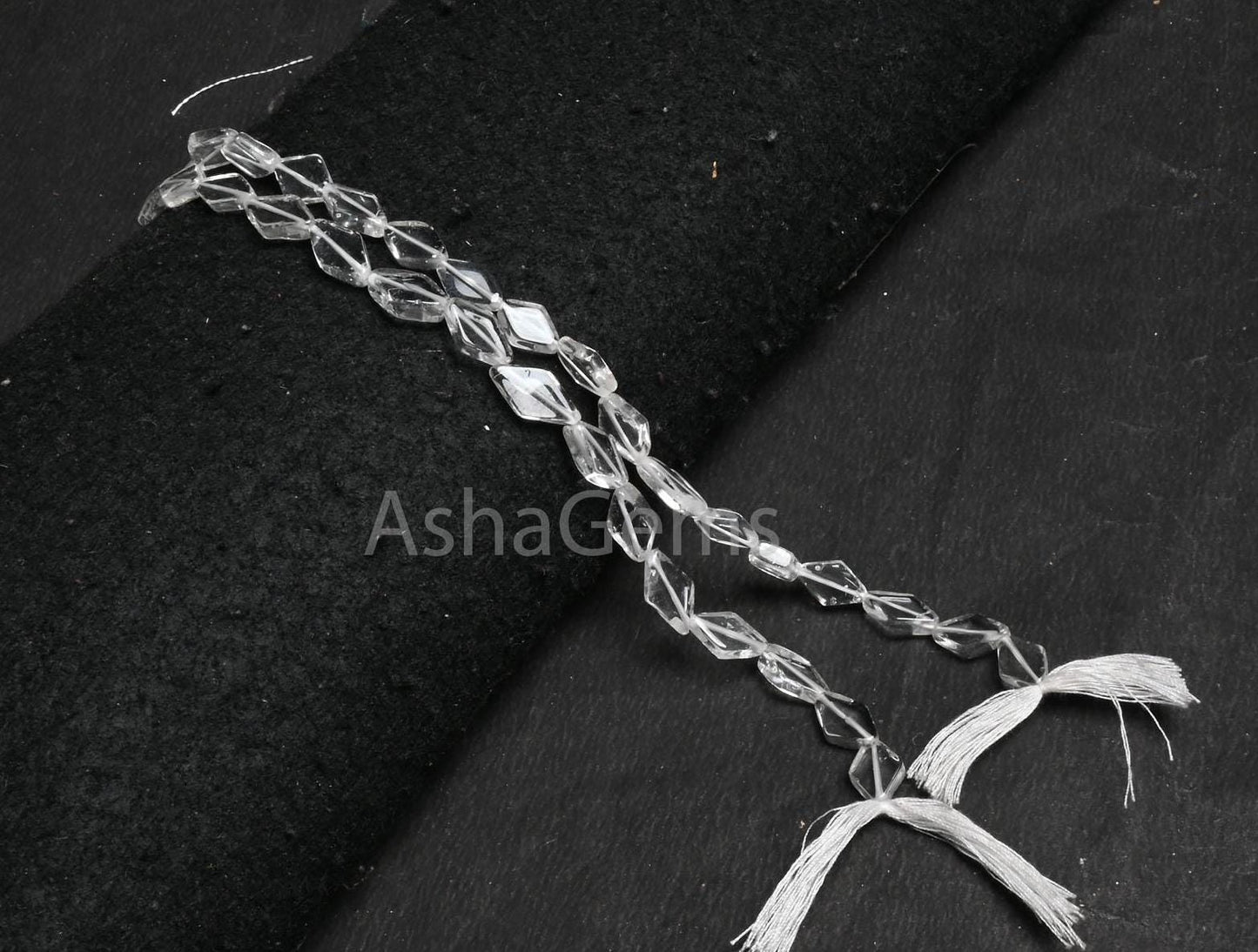 Natural Clear Crystal Quartz fancy Kite Shape Handmade Beads,13"White Crystal Quartz Smooth Rhombus Handmade Beads Jewelry Making Craft SALE