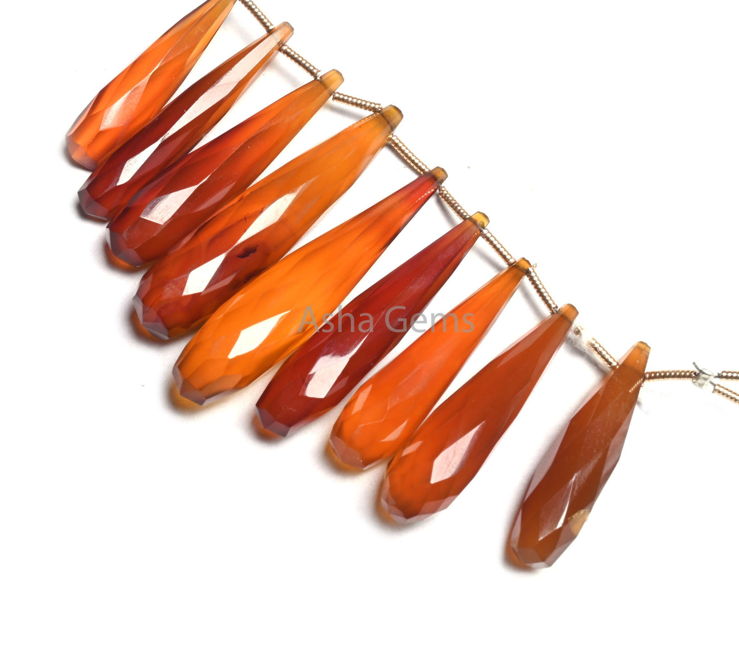 Fine Quality Shaded Yellow Brown Chalcedony Long Teardrop Beads,10 Piece Strand Chalcedony Fancy Pencil Teardrop Gemstone Bead Jewelry Craft