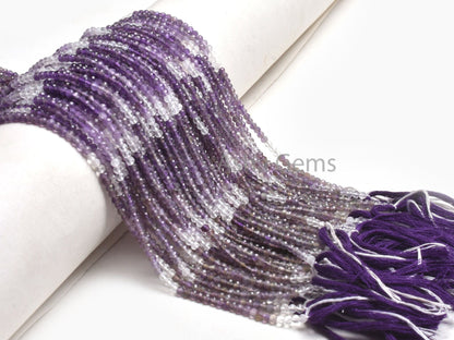 3 mm Natural Amethyst Faceted Micro Cut Faceted Beads, Shaded Purple Amethyst Machine Cut Gemstone Beads, amethyst Bead Jewelry Makings SALE