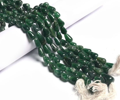 13" Strand Green Mica Margaj Smooth Drop Shape Straight Drill Beads, Natural Mica Plain Handmade Teardrop Gemstone Beads Jewelry Craft SALE