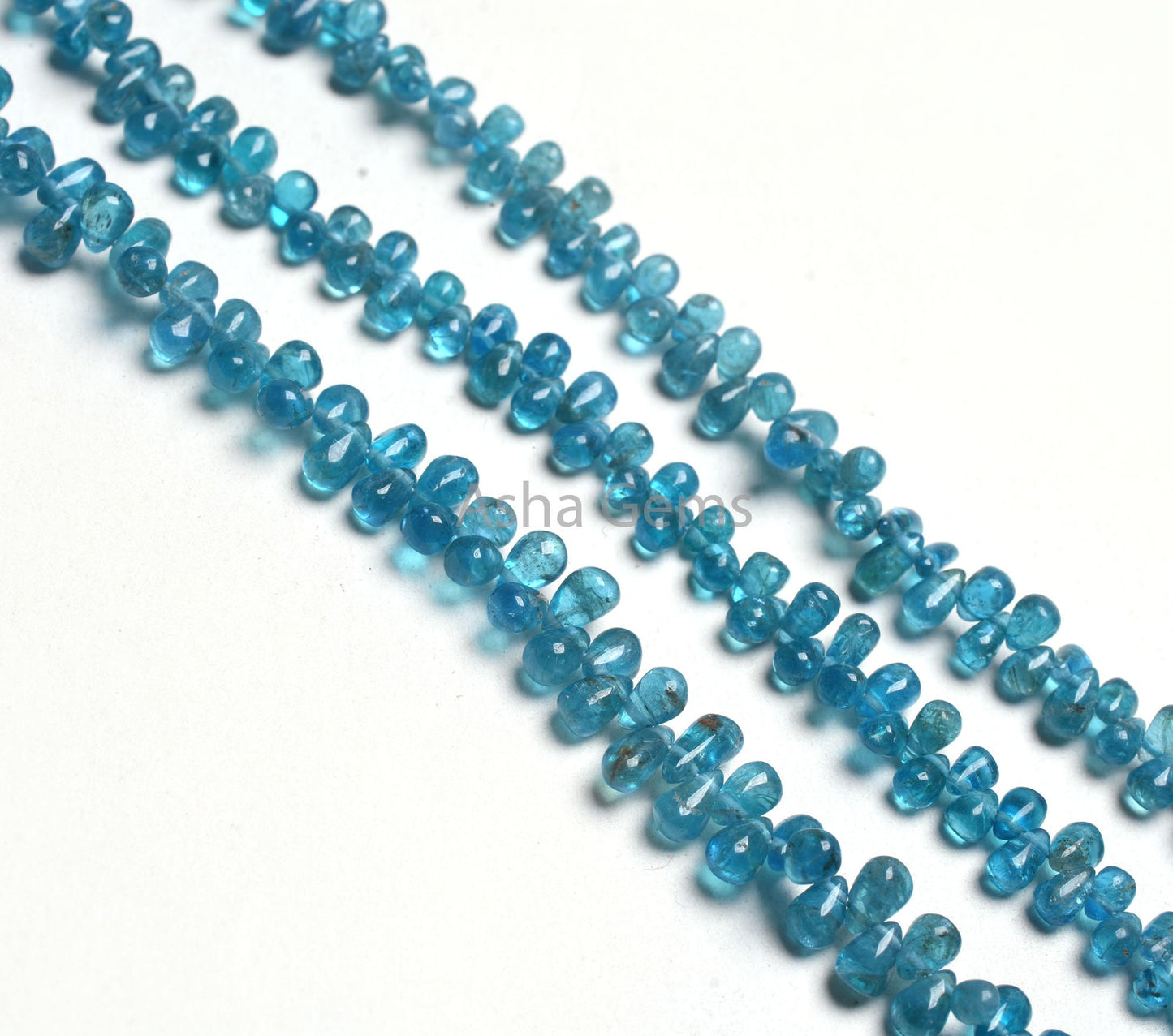 Neon Blue Apatite Smooth Drops Gemstone Beads,3-5.5 mm Apatite Plain Tiny Teardrop Gemstone Briolette Beads, Neon Apatite Beads Jewelry SALE