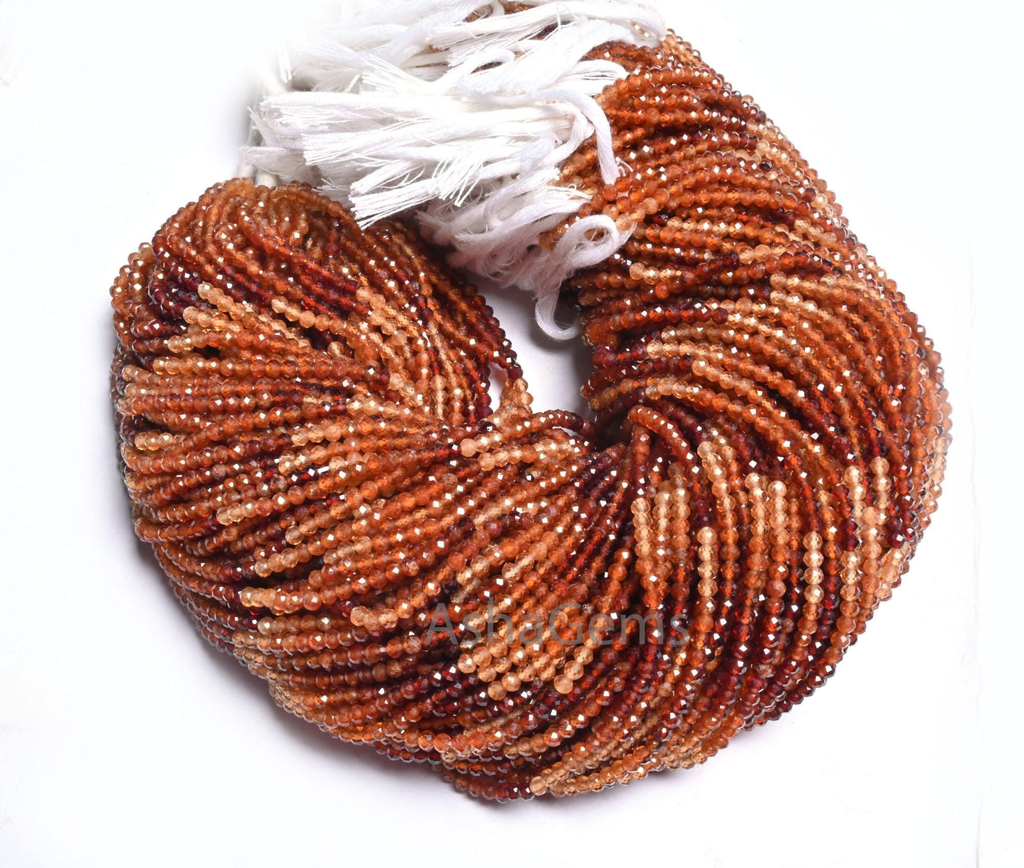 AAA Quality Natural Hessonite Garnet Micro Cut Rondelle Beads,3 mm Shaded Brown Hessonite Machine Cut garnet Faceted Bead Jewelry Craft SALE