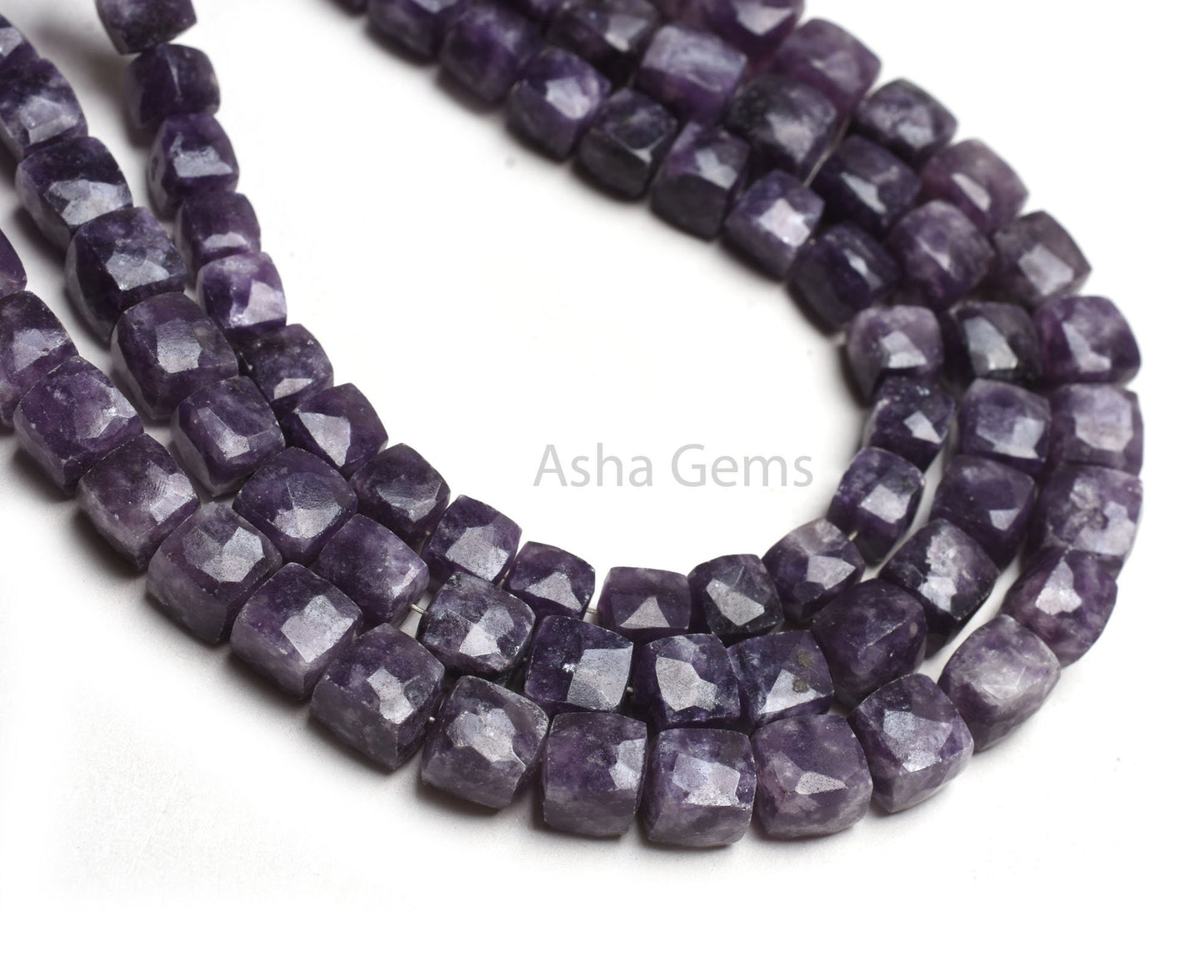 Purple Charoite Faceted 3D Cube Box Beads,8" Strand Natural Charoite Beads, Charoite Cube Box Gemstone Loose Beads Jewelry Handicraft SALE