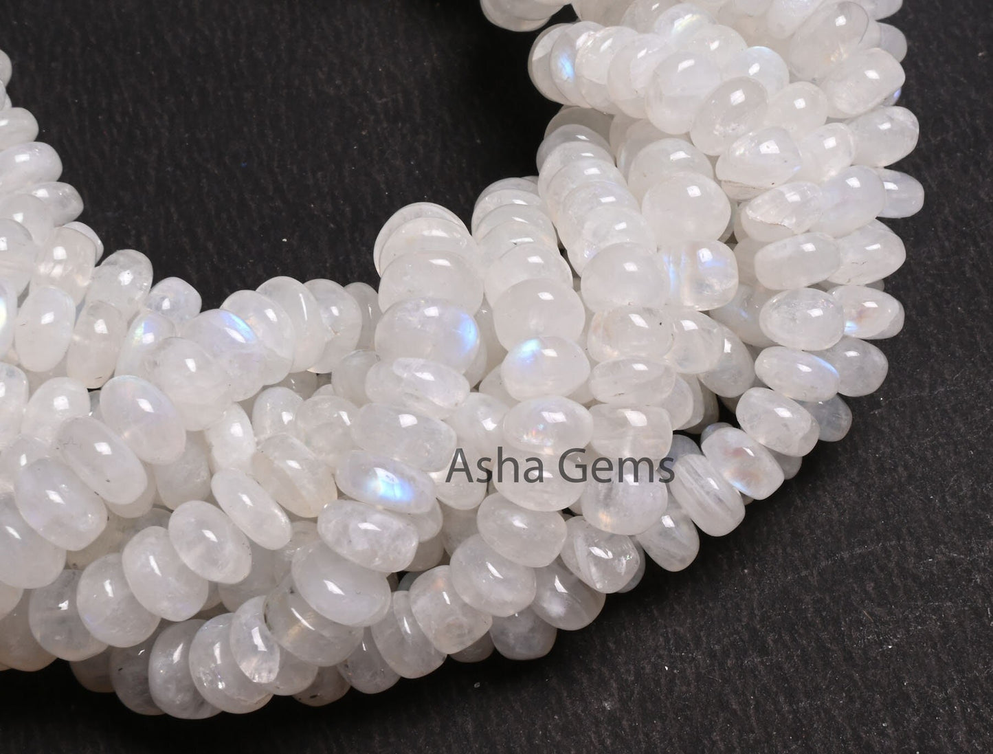 Natural Flash rainbow moonstone Smooth rondelle Shape beads,13"Strand Blue fire Rainbow Plain Handmade gemstone bead White rainbow Bead SALE