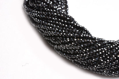 Beautiful Gunmetal Micro Cut Beads,13 Inch Strand,2.5 mm Natural Hematite Faceted Rondelle Gemstone Beads Jewelry Making Craft,Hematite Bead