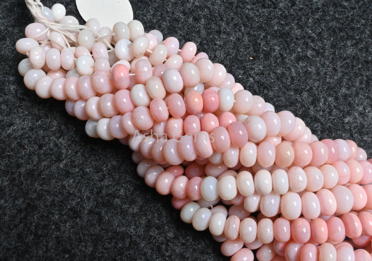 AAA Quality Shaded Pink Opal Smooth Rondelle Shape Beads,16" Strand Pink Opal Plain Handmade Gemstone Beads, Opal Bead Jewelry Necklace SALE