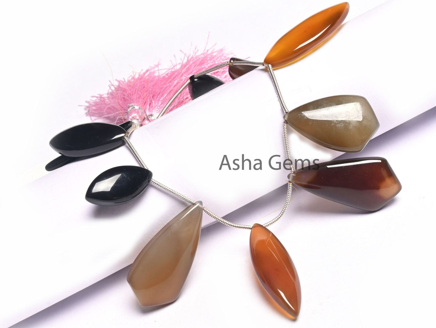 Multi Color Chalcedony Fancy Mix Shape Smooth Gemstone Beads, Disco Chalcedony Mix Shape Handmade Fancy Side Drill Chalcedony Beads Jewelry