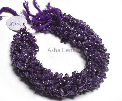 Natural Purple Amethyst Smooth Drops Shape Beads Gemstone, African Amethyst Drops, Amethyst Side Drill Teardrop Handmade Indian Bead Jewelry