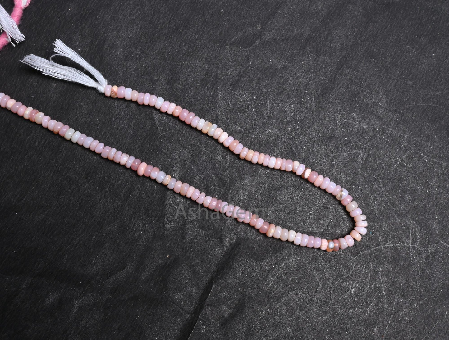 Beautiful Pink Opal Smooth Flat Rondelle Beads, Fine Pink Opal Beads Gemstone Opal Plain Handmade Uneven Rondelle Beads Jewelry Making SALE (AG 12326)