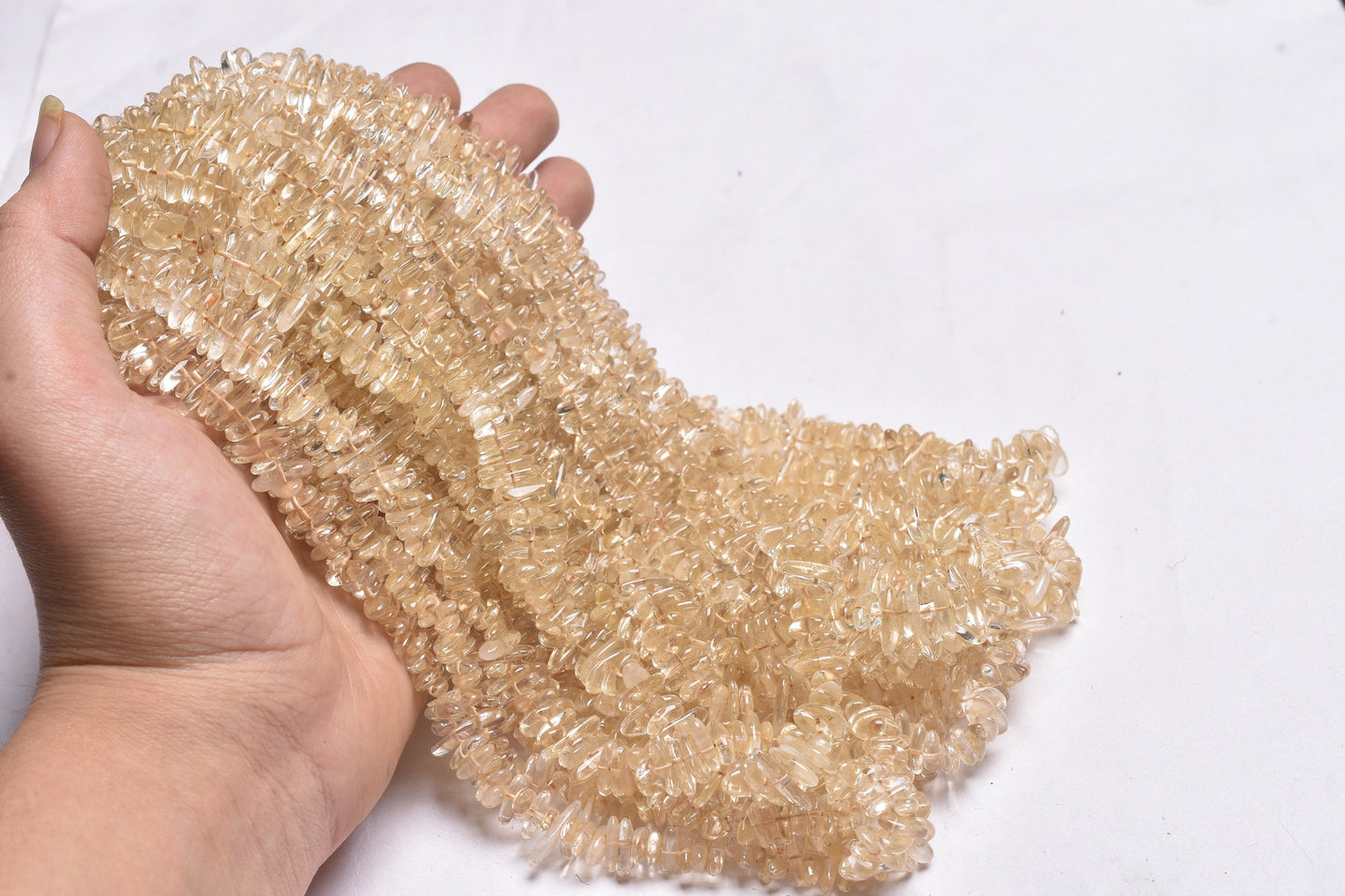 Yellow Citrine Quartz Uncut Chips Raw Gemstone Beads,9/18" Strand Natural Citrine Rough Smooth Nugget Slice Gemstone Beads Citrine Chip SALE