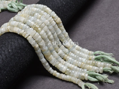 12"Strand Aquamarine Smooth Tyre Gemstone Beads, Light Blue Aquamarine Plain Handmade Wheel Shape Beads Natural Aquamarine Bead Jewelry SALE